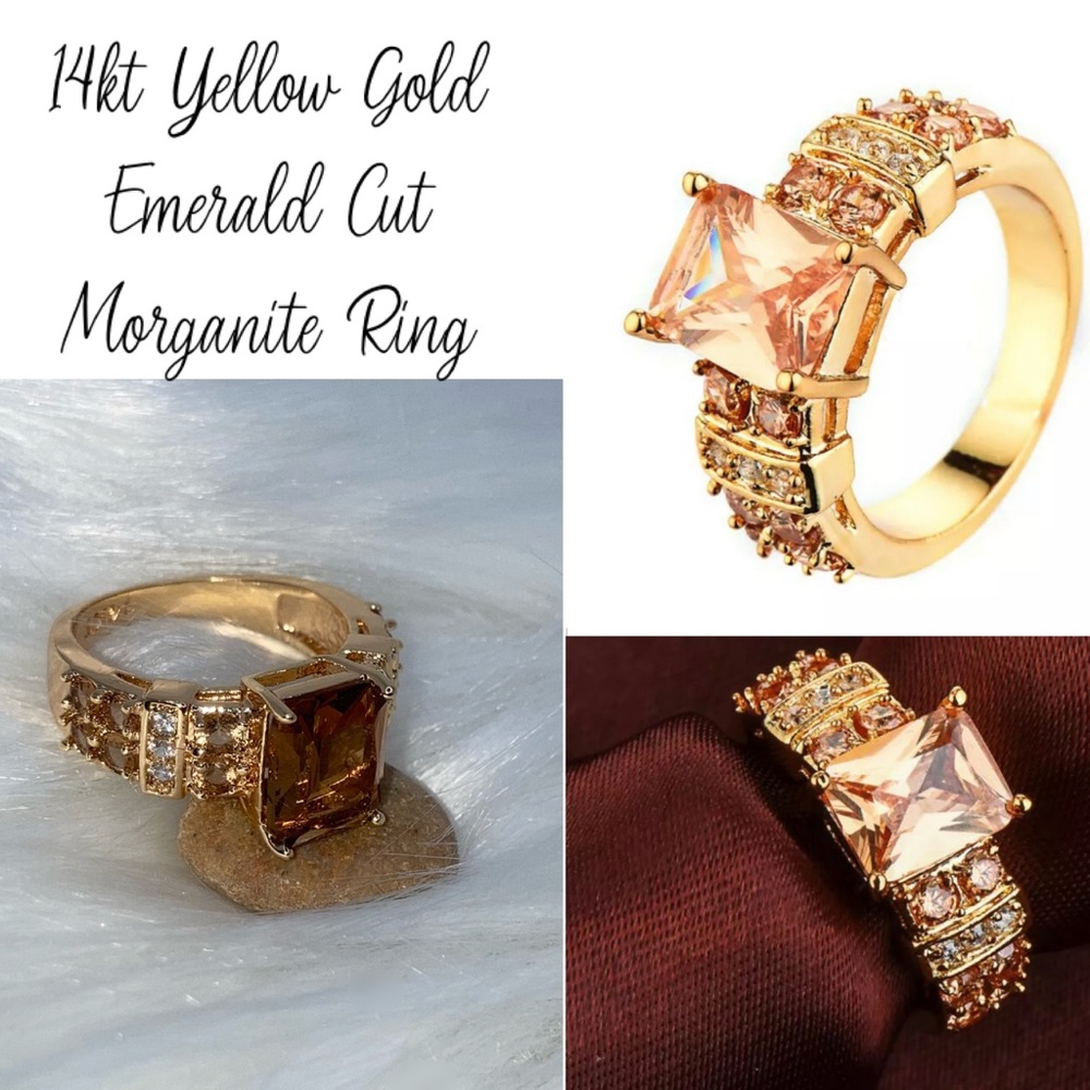 3.79ct Morganite Gemstone 14kt Yellow Gold Ring